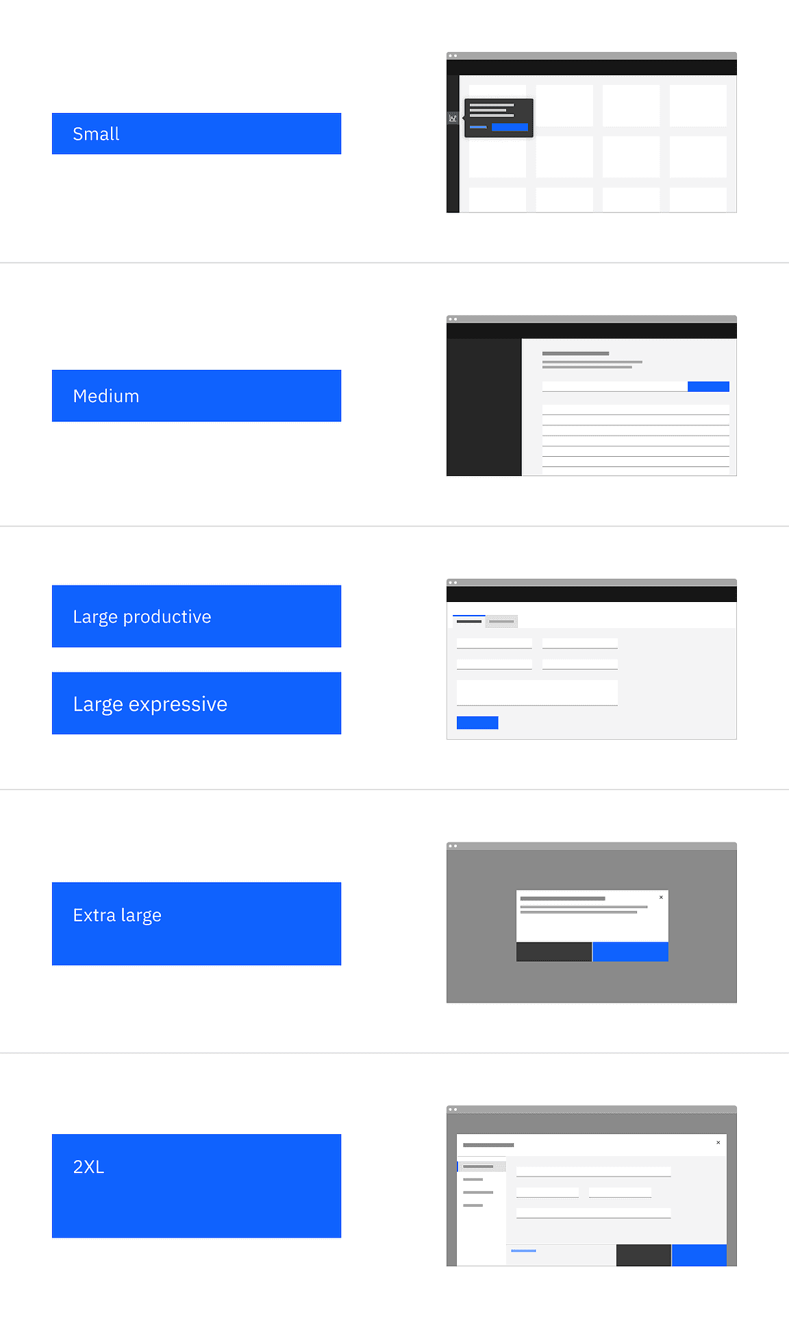 Carbon Design Button Sizes