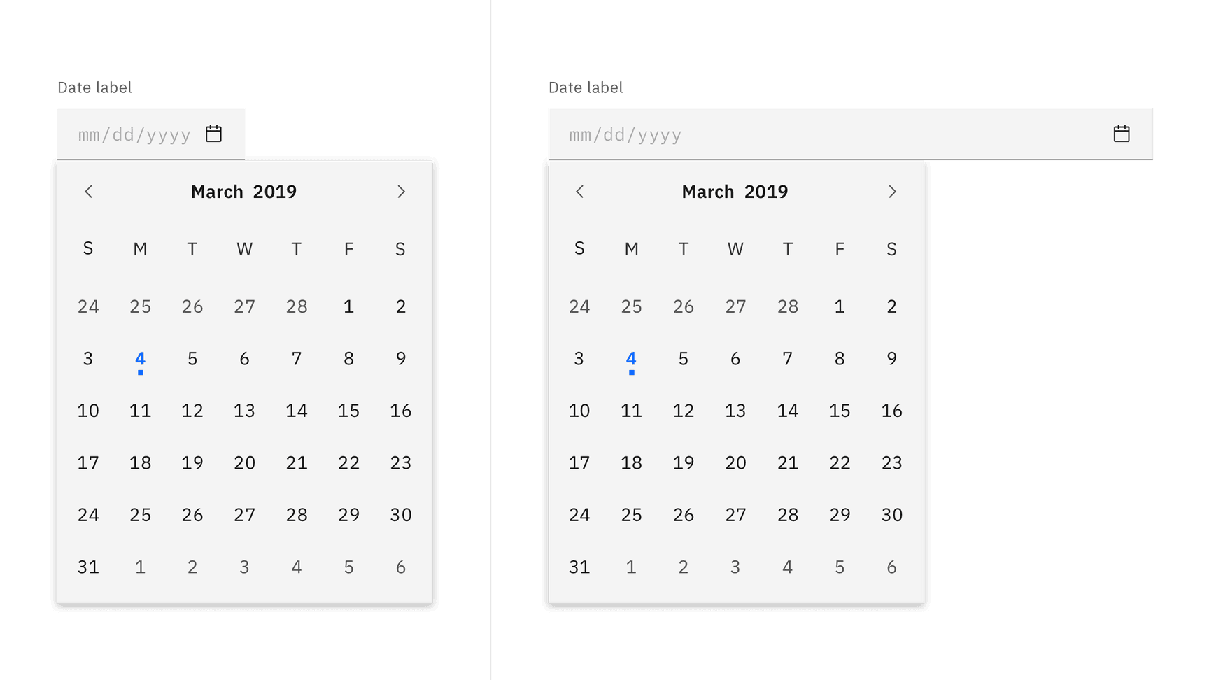 Carbon Design Date Picker Overview